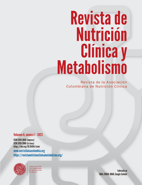 					Ver Vol. 6 Núm. 1 (2023): Revista de Nutrición Clínica y Metabolismo: Enero-marzo
				